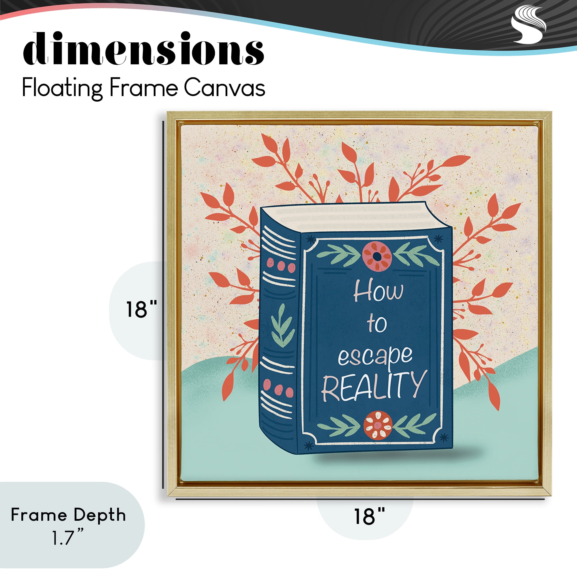 Stupell Industries How To Escape Reality Gold Framed Floater Canvas Wall Art, design by Julia Frost