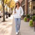 thumbnail image 5 of Women's Oversized Full Zip Hoodie Long Sleeve Zip Up Hooded Sweatshirt Kangaroo Pocket Soft Casual Outerwear for Fall Winter Daily Wear, 5 of 8