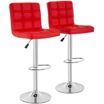 BestOffice Bar Stool with Adjustable Height, Red, Set of 2