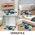 thumbnail image 2 of 1pc Blue and Yellow Absorbent Non-Slip Bathroom Thickened Flannel Rug Decor,Soft,Quick Drying,Suitable For Indoor/outdoor Use,Bathrooms,Bedrooms,Kitchens,Terrace,Laundry Rooms,16"x24", 2 of 9
