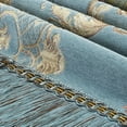 thumbnail image 5 of Small Jacquard Flower Tablecloth for Coffee Table European Vintage Tablecloth with Tassel Chenille Fabric Retro Table Cover for Indoor Outdoor Home Decoration Blue 90*90cm, 5 of 5