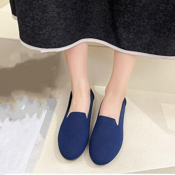 Xysaqa Walking Shoes Women, Running Shoes for Women Women's Flying Woven Color Mesh Shallow Mouth Casual Flat Shoes Womens Dress Shoes on Clearance