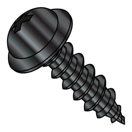 

8-15X1/2 Phillips Round Washer Self Tapping Screw Type A Fully Threaded Black Oxide (Pack Qty 10 000) BC-0808APRWB