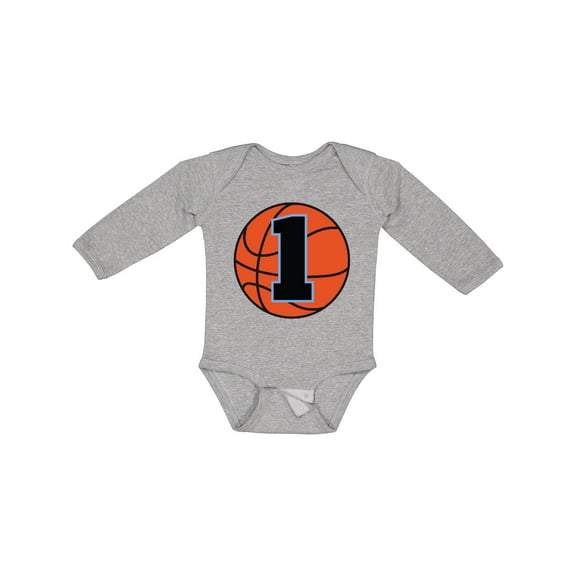 Inktastic Basketball 1st Birthday 1 Year Old Boys Long Sleeve Baby Bodysuit