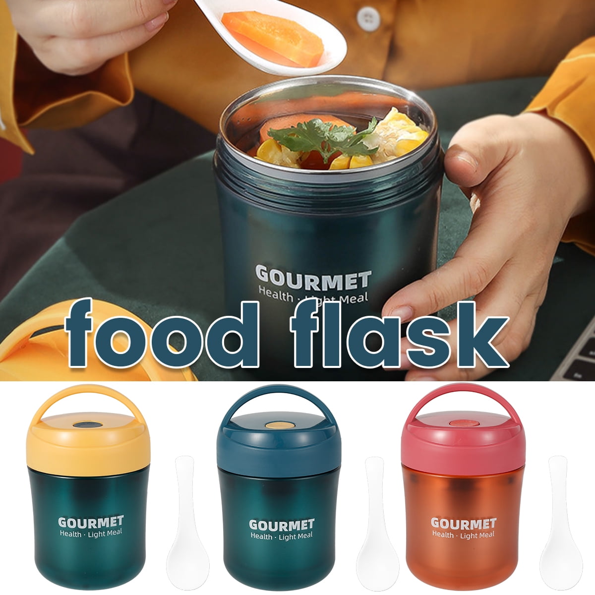 Portable Thermos Hot Food Flask Lunch Box Storage Keep Warm Soup Travel 500ML