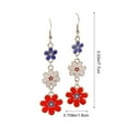 thumbnail image 3 of Bfogop Independence Day Earrings Acrylic Glitter Triple Heart Flower Drop Dangle Earrings for Women Shining Red White Blue American Flag Earrings 4th of July Jewelry Gift, 3 of 6