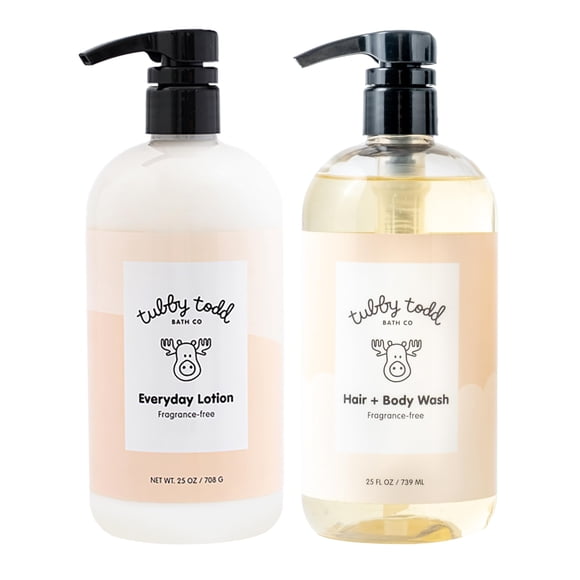 Kit de baño y cuidado de la piel para bebés Tubby Todd Wash & Lotion 750 ml