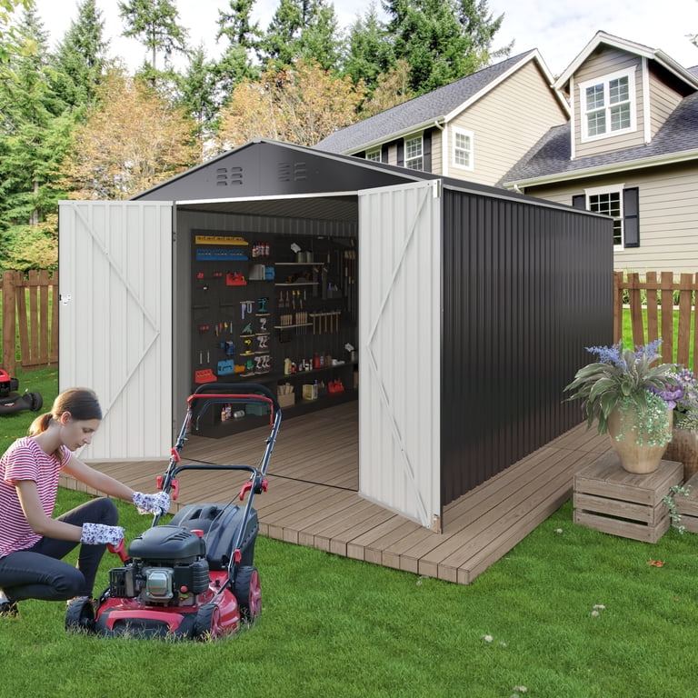 NETAJE, Outdoor Storage Shed, 8' x 12', Metal Garden Shed