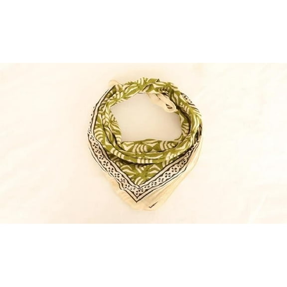 100%  Cotton Bandana, Large Bandana Scarf Boho Cotton Handmade Gift, Block Print Bandanas, Paisley, Gift for Neck Scarf,