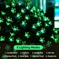 thumbnail image 2 of KOMI Solar Flower String Lights Green Lights Outdoor Waterproof 50 LED St Patricks Day Fairy Lights Decorations Garden Patio Fence Yard Spring (Green), 2 of 7