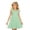 Z11 Light Green, variant on Girl's Sundress Casual Crew Neck Floral Print Sleeveless Dress, Size 8 to 10 Years