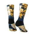 thumbnail image 3 of Goofa Moonlit Golden Tree Peacock Printed Men's Crew Socks, Soft Durable Breathable Moisture-Wicking with Odor Control Cotton socks, 3 of 9
