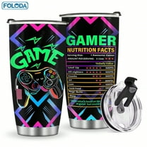 1pc Mug Tumbler Gifts - Men Gamer Gaming Gamepad Presents for Son Birthday Halloween Christmas Valentine's Day Father's Day Game Controller Cup for Dad Father Coffee Tumbler 20oz