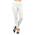 thumbnail image 3 of Hitime Non See-Through Leggings for Women Stretch Pants Full Length Yoga Workout Running, White L-XL, 3 of 7