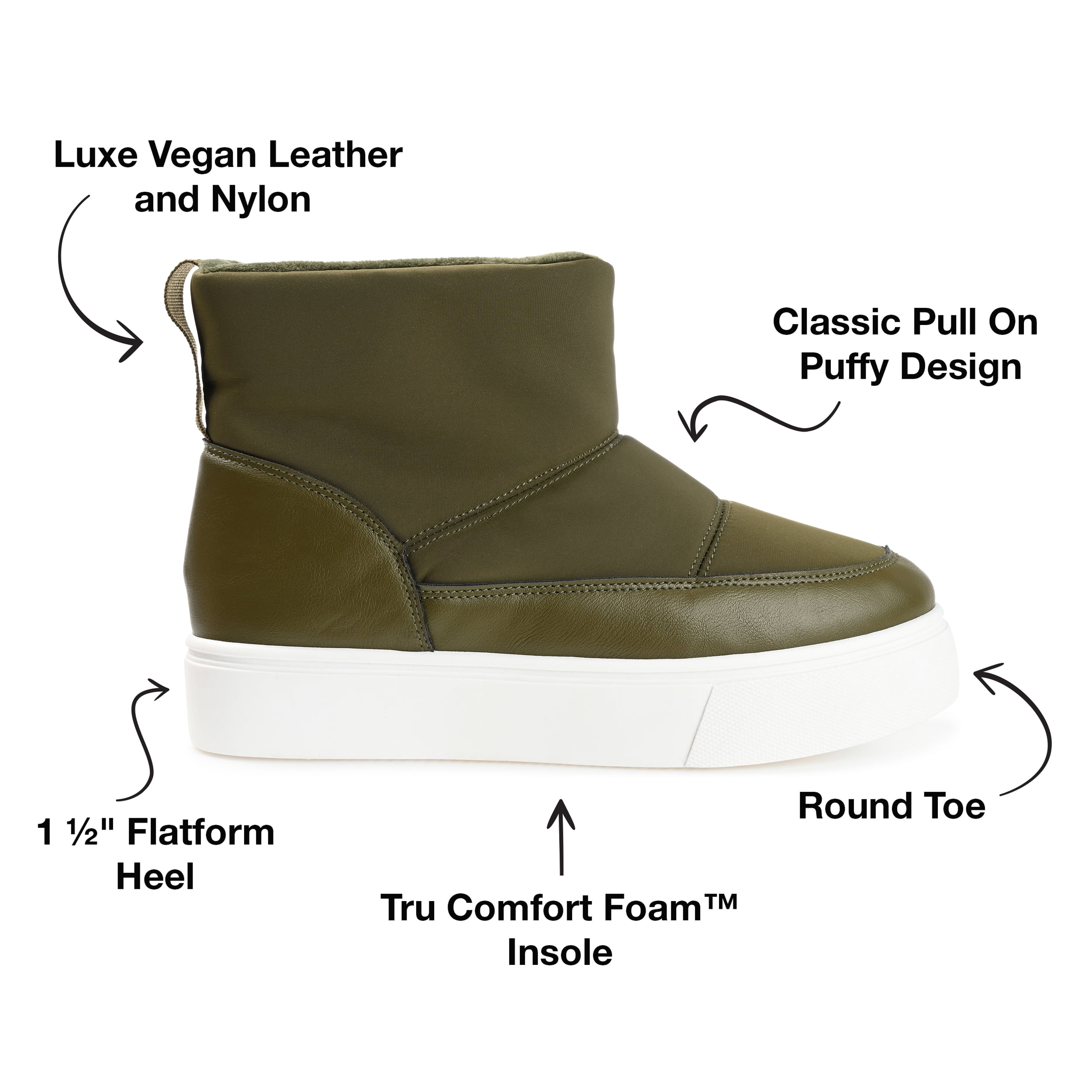 Journee Womens Sethie Round Toe Pull On Cold Weather Booties