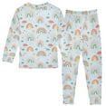 thumbnail image 2 of joogoo Rainbow Cartoon Cloud 2 Piece Long Sleeve Tee and Pants Cotton Pajama Set 6Y, 2 of 7