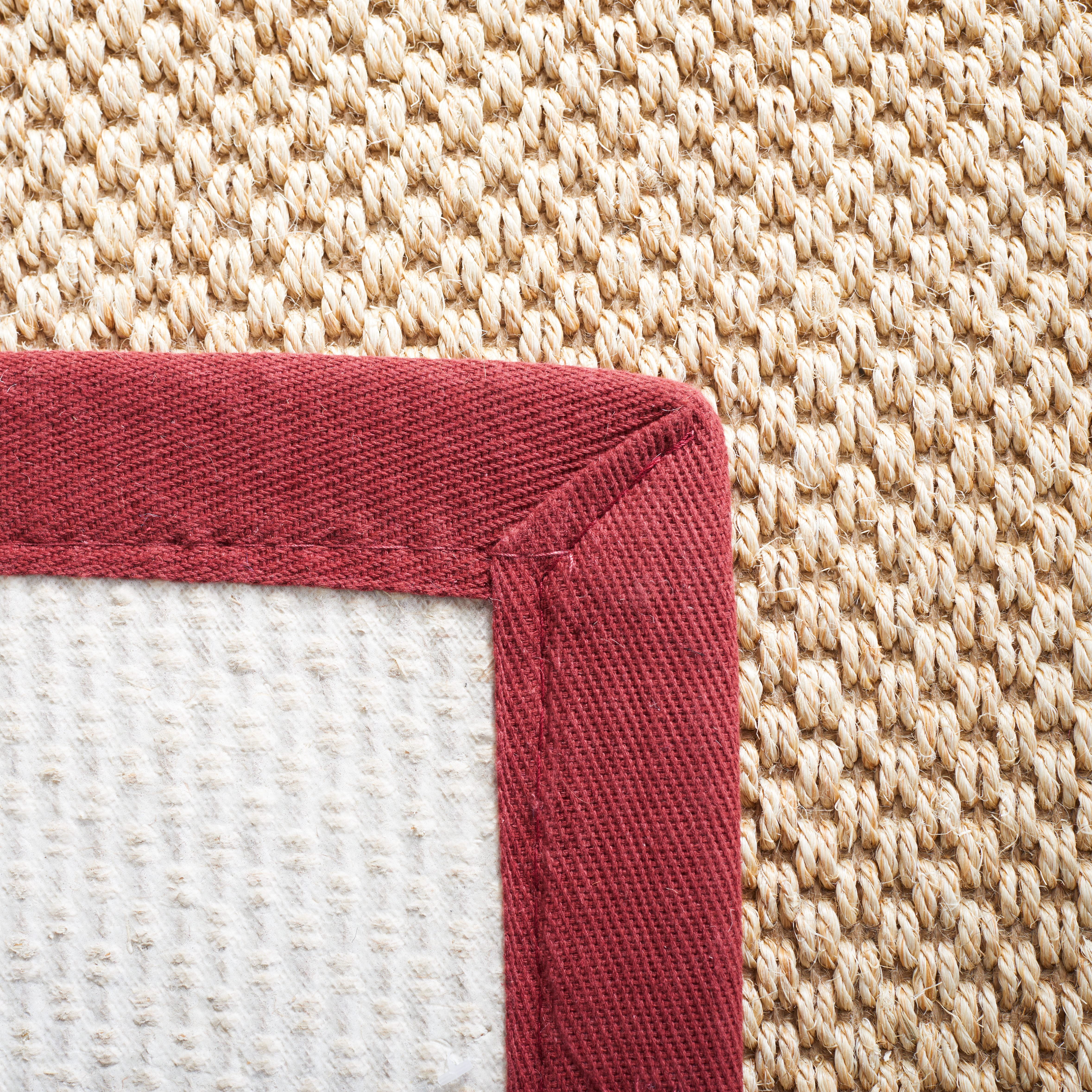 Safavieh Natural Fiber Jovana Solid Runner Rug, Maize/Burgundy, 2'6" x 10'