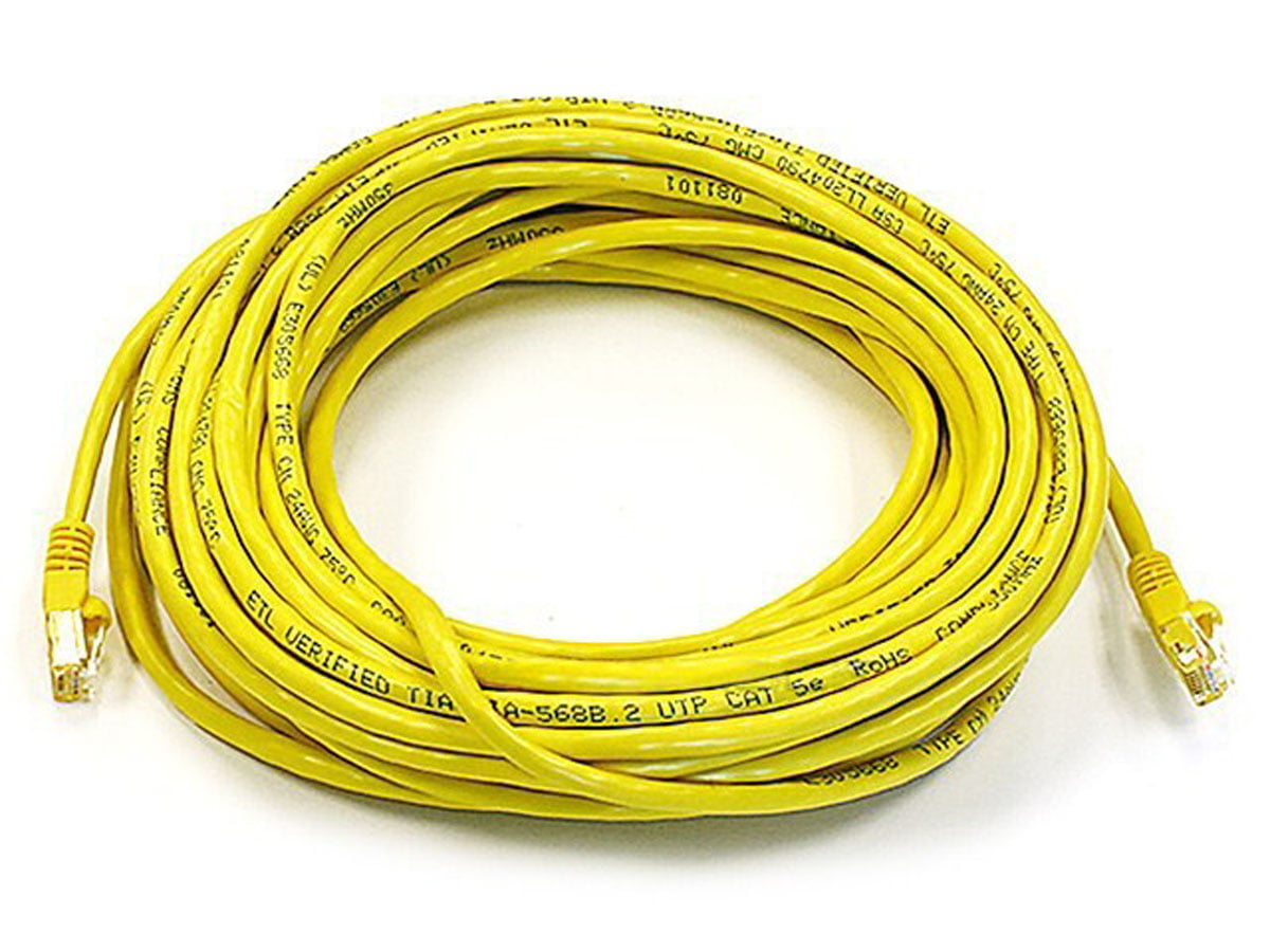 Yellow 20679-25 Ft UTP Cat5e Ethernet Network Patch Cable UL 24Awg Pure Copper SuperE Cable