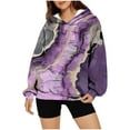 thumbnail image 4 of Floral Hooded for Womens Oversized Sweatshirts Long Sleeve Pullover Pleated Hoodies Sweatshirt Fall Winter Trendy Outfits Loose Fit Drop Shoulder Hoody Shirts Casual Jumper Sweaters with Pockets, 4 of 7