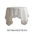 thumbnail image 5 of Small fresh lace lace messy linen tablecloth, household round table cloth, 5 of 5