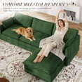 thumbnail image 5 of Muumblus Sectional Cloud Couch with Reversible Ottoman, L-Shaped Chenille Sofa for Living Room, Green, 5 of 9