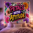 thumbnail image 2 of Graffiti Petals Against Urban Splatter Energetic Abstract for Street Art Lovers, Colorful Floral Motif Wall Art, Graduation Gift Tapestry Wall Hanging for Dorm Room and Bedroom, 2 of 6