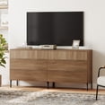 thumbnail image 2 of WAMPAT 63" W Fluted Dresser for Bedroom, Modern 6 Drawer Dresser TV Stand with Hidden Handles, Wooden Chest of Drawers Closet Clothes Storage Organizer for Bedroom, Living Room, Brown, 2 of 11