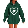 thumbnail image 2 of Guieoi Plus Size Jackets Women Winter Casual Christmas Solid Color Round Neck Long Sleeve Pullover Blouse Hooded Sweatshirt Green Black*Friday/Cyber*Monday, 2 of 5