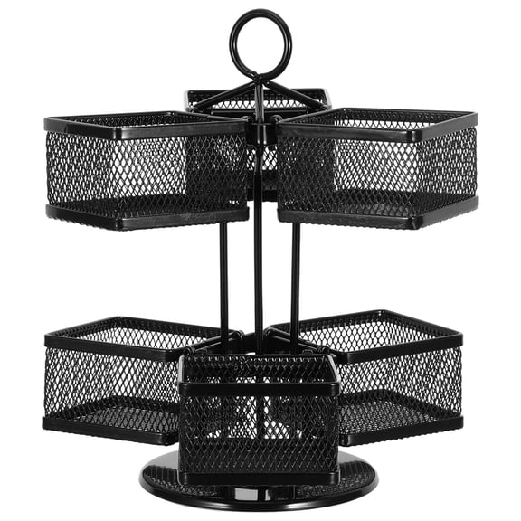 ETEREAUTY Large Capacity Black Tea Bag Organizer with Effortless Rotation and Detachable Rack