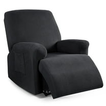 TAOCOCO Stretch Recliner Chair Slipcovers for Armchair, 4-Pieces Reclining Sofa Cover Black