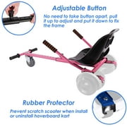 HoverTech 1 All In One Hover Cart Attachment For Hoverboard - Transform your Hoverboard into a Go Kart with Hovercart - Pink