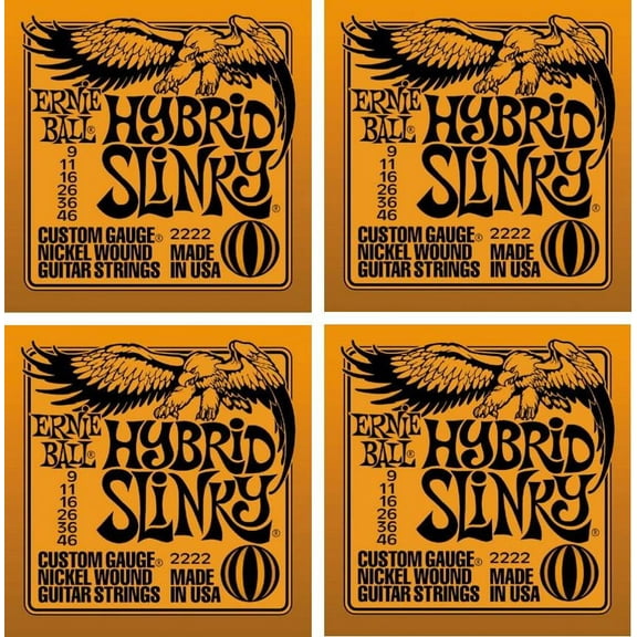 Ernie Ball Hybrid Slinky Electric Guitar Strings, Lot Of 4, Gauges 9-46, P02222^4