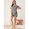 thumbnail image 3 of Conjuntos de pijama corto para mujer Allegra K Ropa de dormir Pijamas de manga corta con lunares lindos Gris XS, 3 of 5