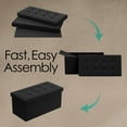 thumbnail image 3 of Lavish Home 30-inch Faux Leather Folding Storage Ottoman with Padded Lid (Black), 3 of 8