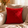 thumbnail image 2 of SLYNSHome Fall Throw Pillow with Insert,Red Embossed Maple Leaf 45x45 cm Soft Plush Cushion, Autumn Decorative Pillow for Sofa Couch Living Room Thanksgiving Home Decor, 2 of 7