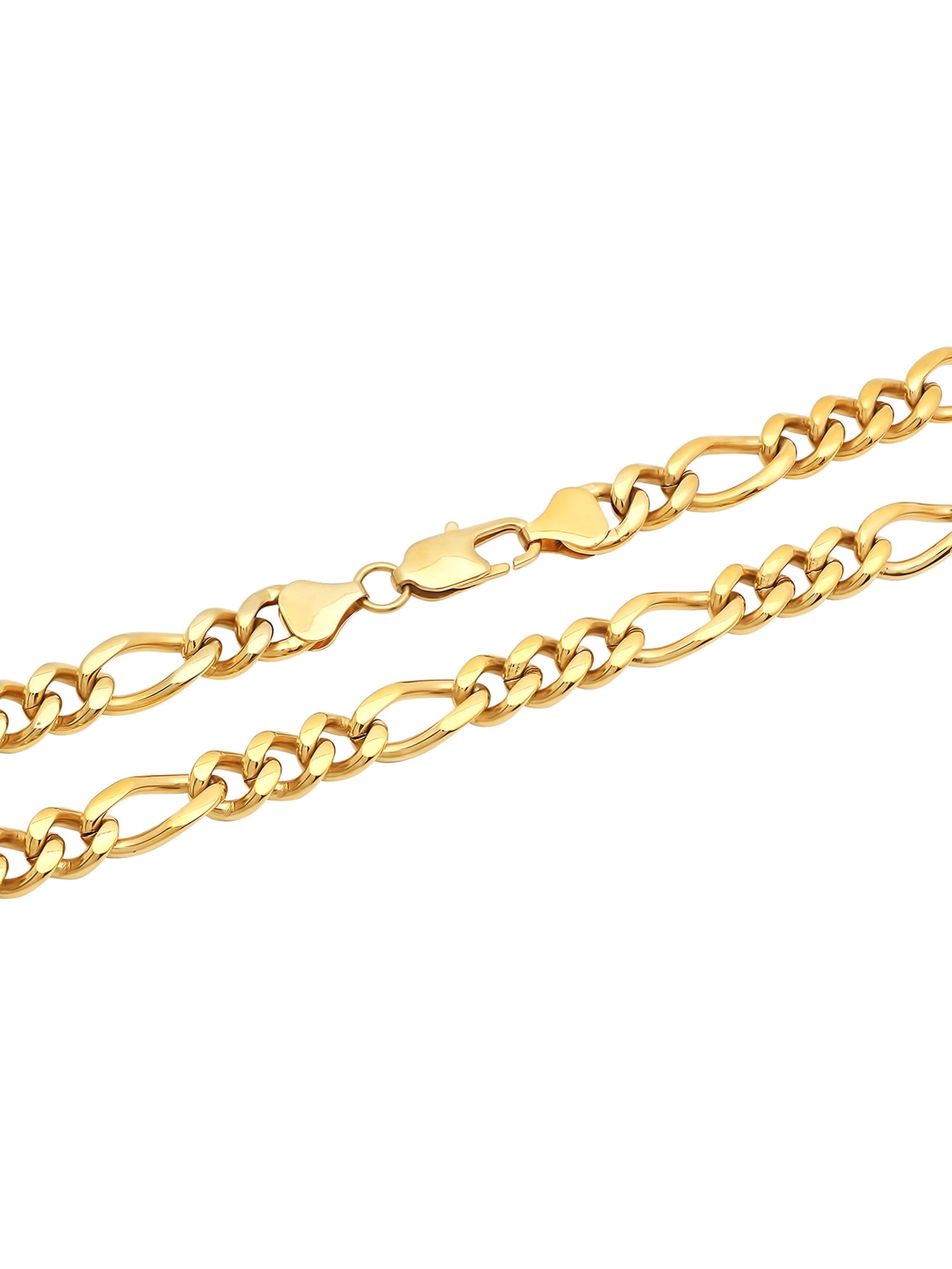 Men's Gold-Tone Stainless Steel Figaro Link 24" Chain Necklace - Brilliance Fine Jewelry