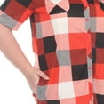 thumbnail image 5 of White Mark Short Sleeve Plaid Button-Down Dress, Women's Plus, 1X-3X, 5 of 6