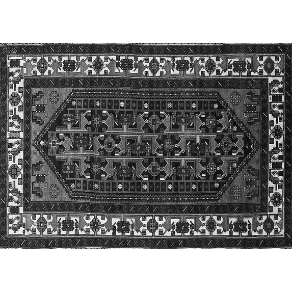 Ahgly Company Indoor Rectangle Oriental Gray Industrial Area Rugs, 2' x 3'