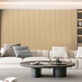 thumbnail image 4 of 6PCS 94.49'' x 7.44'' MDF Slat Wall Paneling for Interior Decor and Ceiling Decoration, 3D Wood Decorative Wall Panels,Oak, 4 of 9