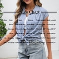 thumbnail image 3 of JSheng Trendy Plaid Shirts for Women Ladies Casual Fashion Button Plaid Shirt Short Sleeve Lapel Bloues Blue XL, 3 of 5