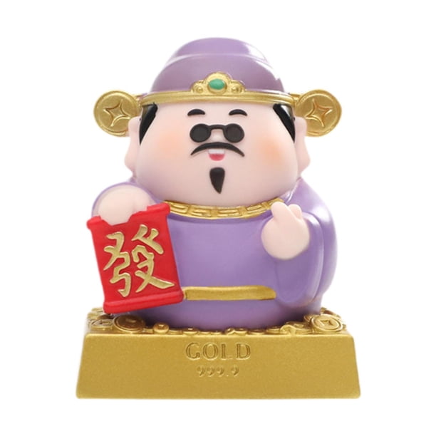 Estatua del dios chino de la riqueza, colección de figuritas de Feng Shui, obras de arte para inauguración de la casa Púrpura