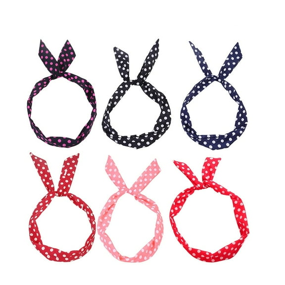 GAXIRE Set of 6 Boho Wide Knot Hair Bands for Women, Assorted Colors, Comfortable Daily Wear and Stylish Hair Accessories