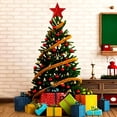 thumbnail image 3 of Glitter Five-Point Star Christmas Tree Topper, Plastic Treetop Decoration, Red, 3 of 5