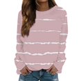 thumbnail image 2 of IMENGL Casual striped pullover top, Pink 2XL, Size M-2XL, 2 of 5
