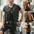 thumbnail image 4 of Chaleco de cuero para hombre Primavera y otoño Tendencia de moda Chaleco de chaqueta de un solo pecho Chaleco para hombre, 4 of 6