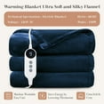 thumbnail image 6 of WISHEAD Electric Heated Throw Blanket with 9 Heat Levels & Auto Shut-Off, Plush Dual-Sided Flannel for Couch & Travel, Machine Washable, 50"x60", Dark Blue, 6 of 7