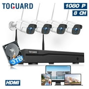 Toguard CCTV Security Camera System Outdoor with 3TB Hard Drive,4pcs 1080P Bullet Surveillance Cameras HDMI Connector