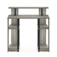 thumbnail image 6 of Furinno Jaya 35.3 Inch Grey Computer Desk with Raised Hutch and Open Shelf, Gaming Desk, Office Desk for Home Office, Bedroom, Grey Oak, 6 of 6