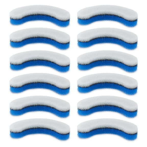 PetStandard Replacement Premium Water Filter for NPET WF050 Transparent Water Fountain. Arc-Shaped, Washable Pet Fountain Filters with Triple Filtration System, Pack of 12