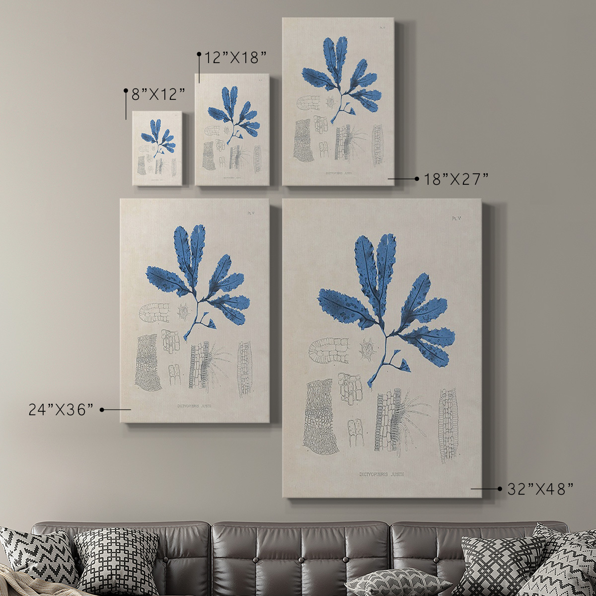 Blue Marine Algae VII Premium Gallery Wrapped Canvas - Ready to Hang